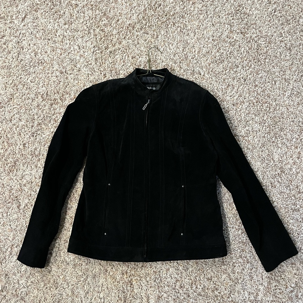 Woman's Style & Co Petite Genuine Leather inside lining polyester jacket